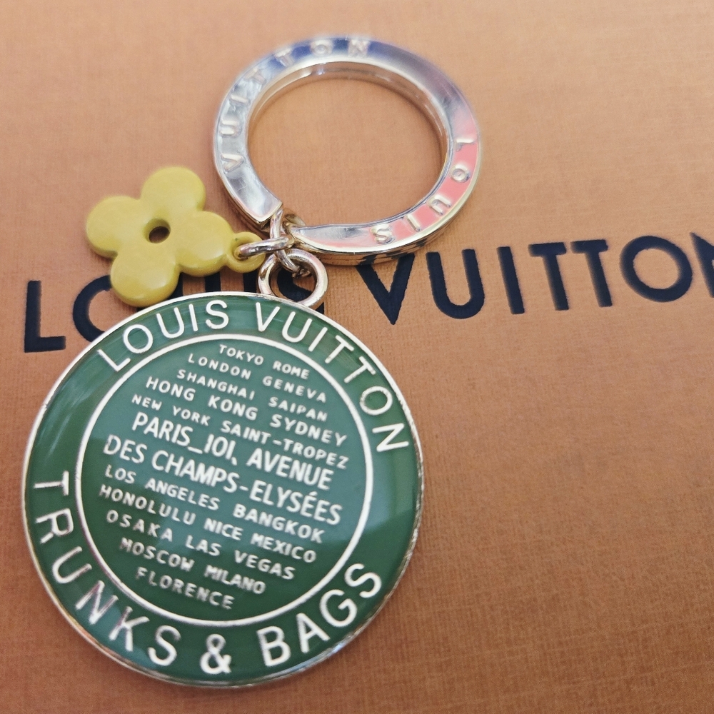 Louis Vuitton Green and Yellow Keychain